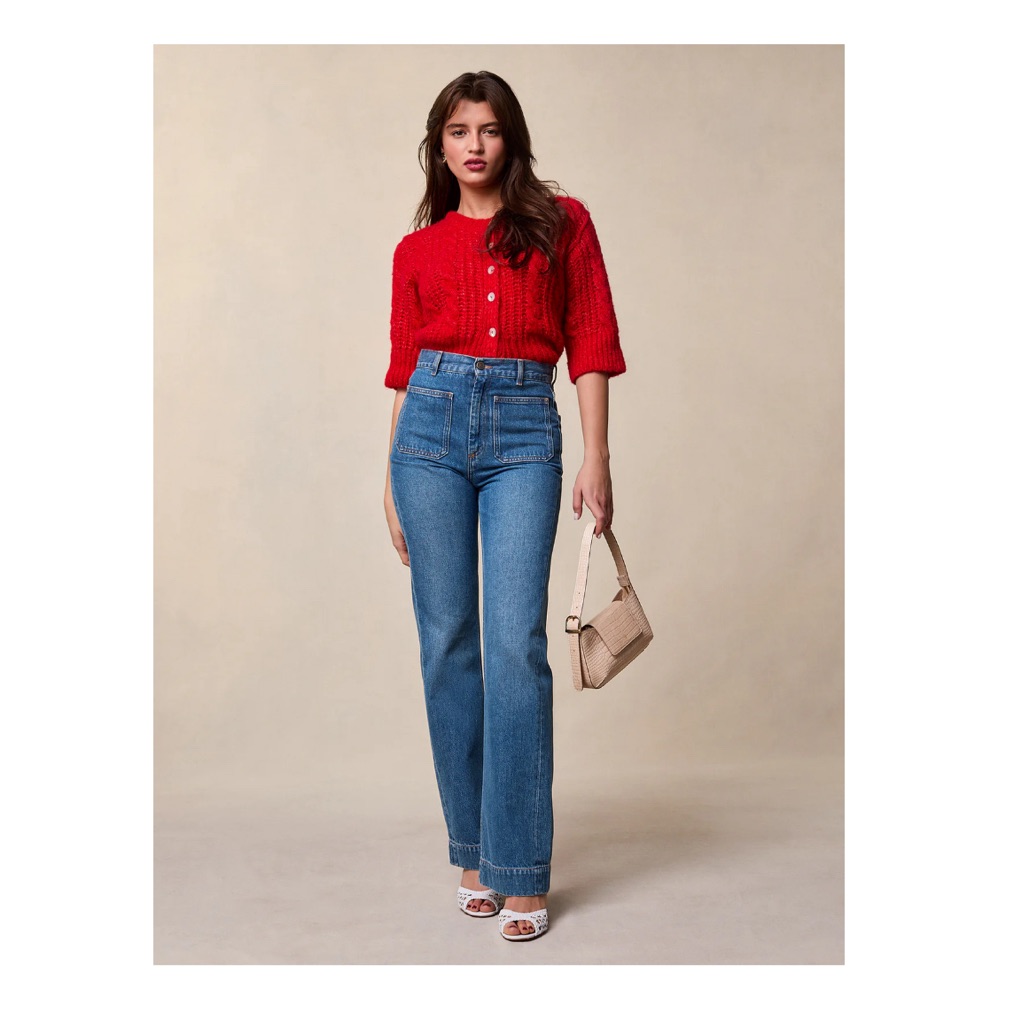 Rouje High-Waist Wide-Leg Jeans In Medium Blue